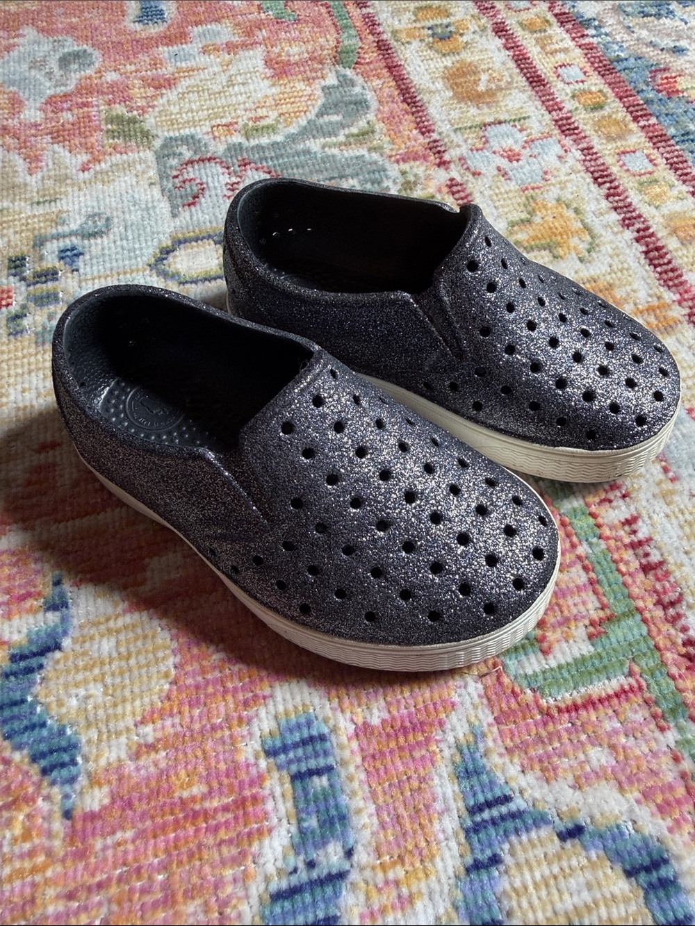 Kids Native Slip-On Shoes - navy glitter